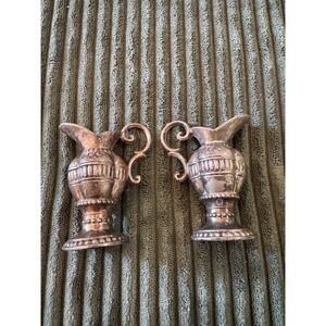 Vintage Silverplate Miniature‎ Pitcher Salt Pepper Shakers Set of 2